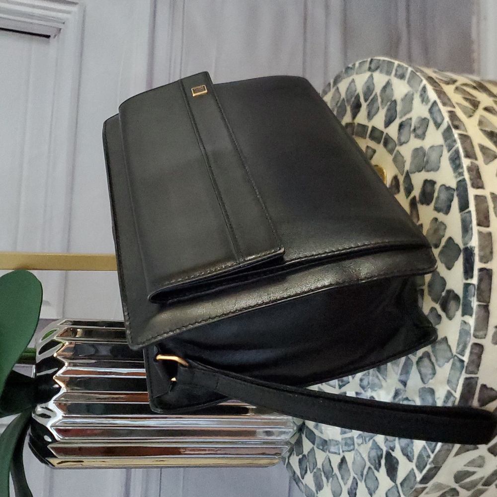 Dunhill Elegant Luxury Black Fine Leather Clutch Travel bag wristlet unisex EUC